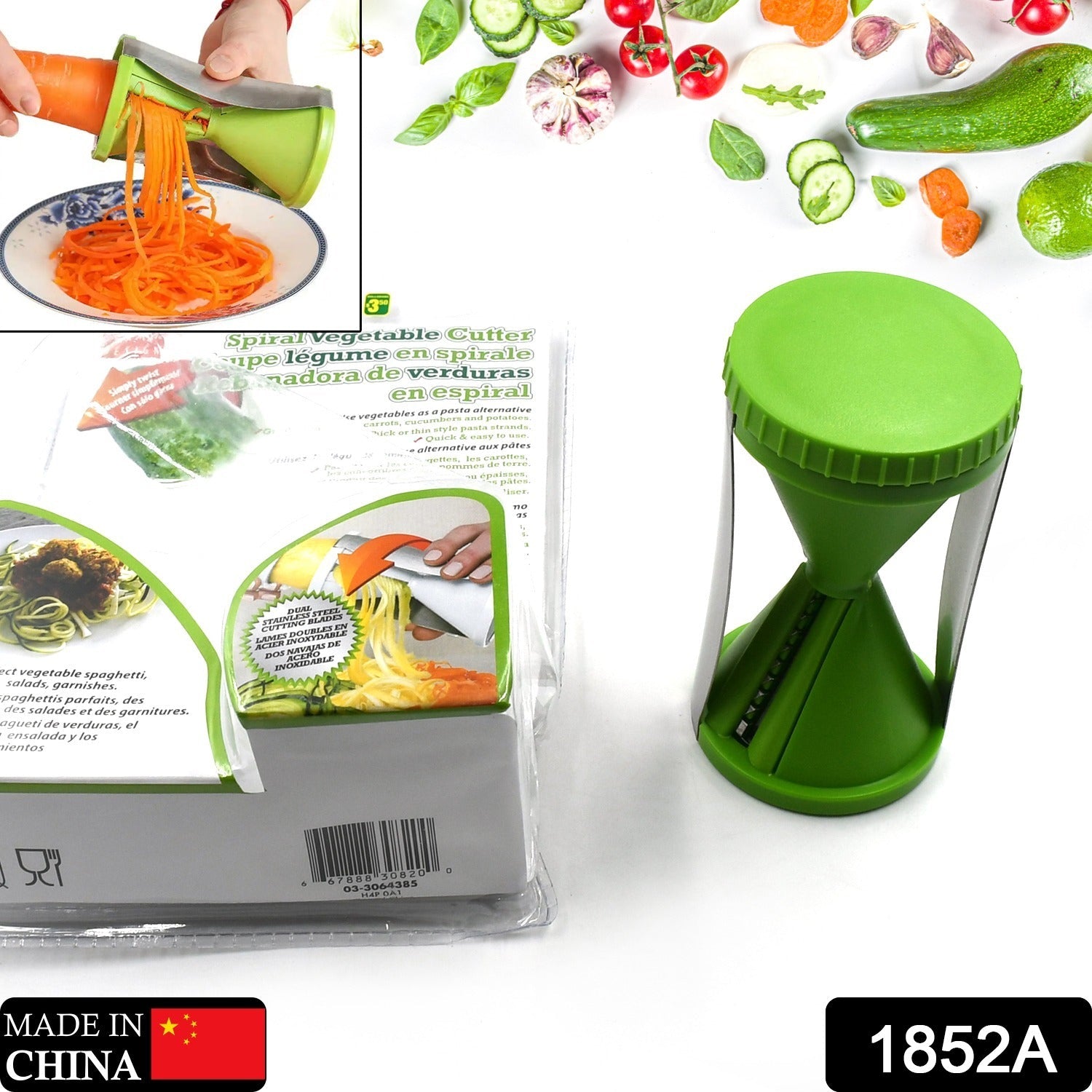 1852A Portable Spiralizer Vegetable Slicer Handheld Spiralizer Peeler Stainless Steel Spiral Slicer For Salad Vegetables Fruit Slicer 1852A Portable Spiralizer Vegetable Slicer Handheld Spiralizer Peeler Stainless Steel Spiral Slicer For Salad Vegetables Fruit Slicer